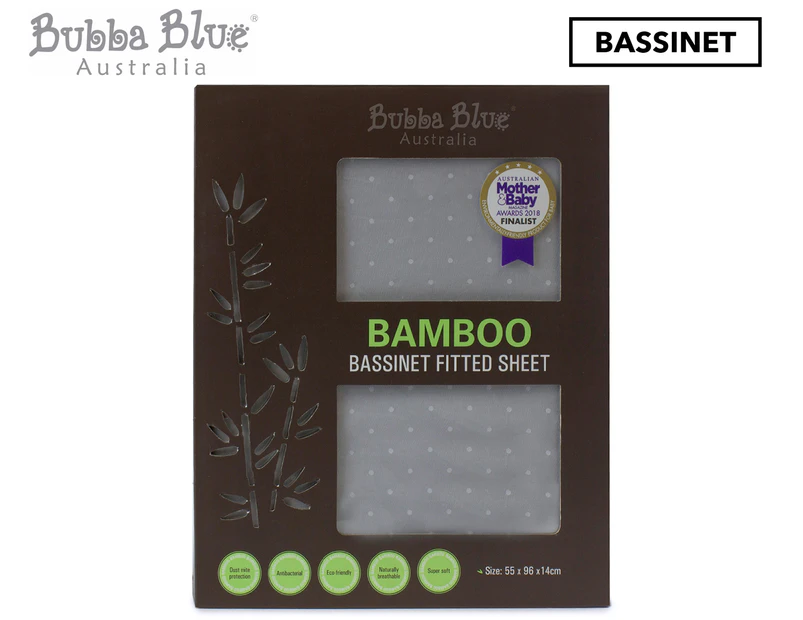 Bubba Blue Bamboo Bassinet Fitted Sheet - Grey