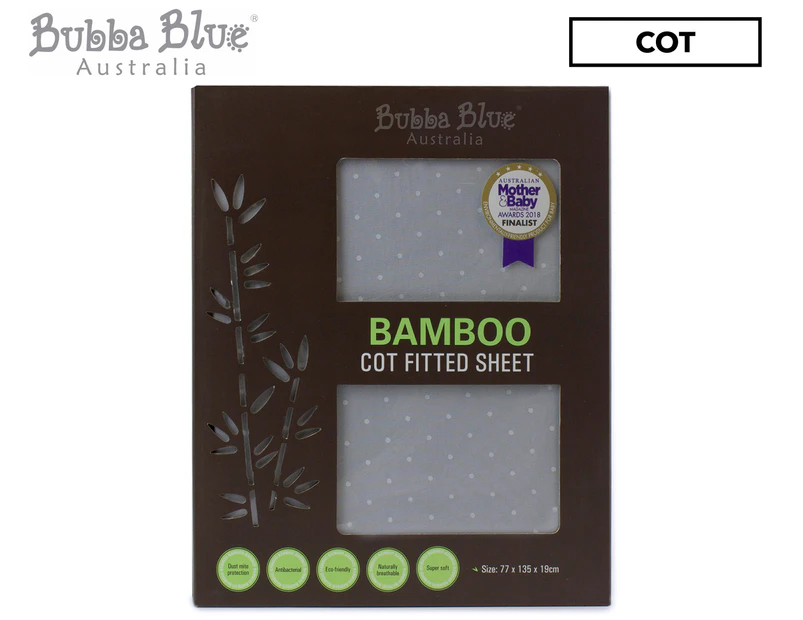 Bubba Blue Bamboo Cot Fitted Sheet - Grey