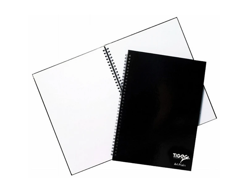 Tiger Stationery 60 Sheet Twin Wire Ring Bound Notebook (Black) - SG14702