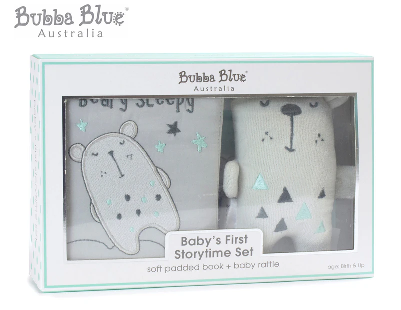 Bubba Blue Beary Happy Baby's First Storytime Set - Grey/Mint