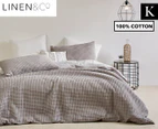 Linen & Co Dublin Waffle King Bed Quilt Cover Set - Stone
