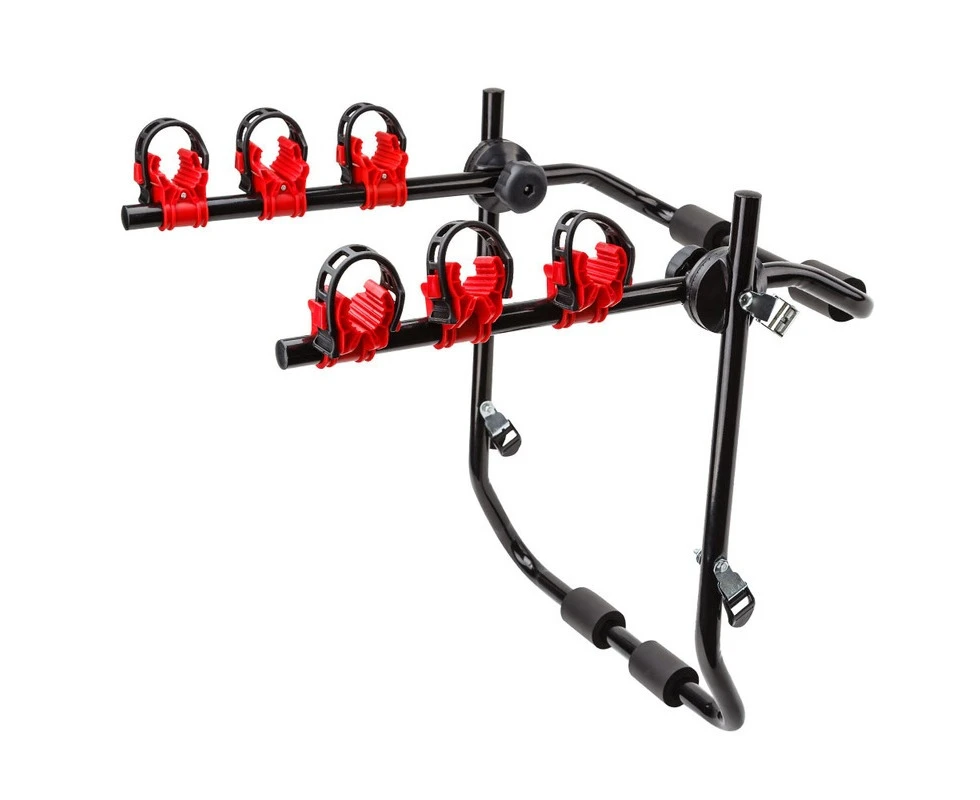 NEW Bullet Car Bike Rack Carrier 3 Rear Mount Bicycle Steel Foldable Strap-on