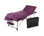 NEW HPF Portable 3 Fold Aluminium Massage Therapy Table Beauty Waxing Bed Violet