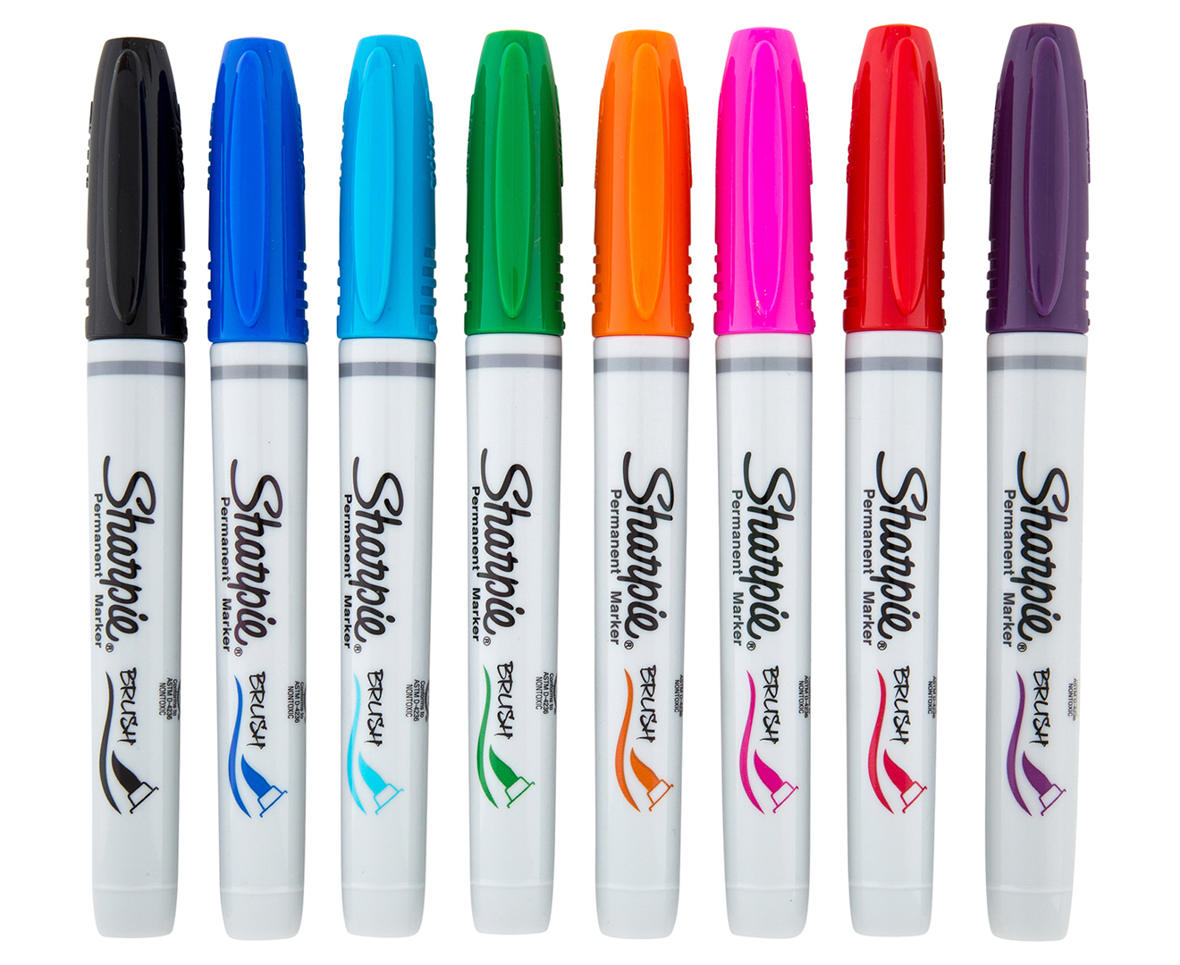  SHARPIE Brush Tip Permanent Markers, 8 Colored Markers  (1810703) : Non Toxic Bold Permanent Markers : Office Products