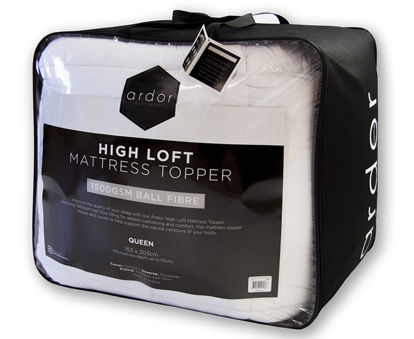 ardor high loft mattress topper 1500gsm