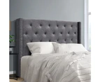 Artiss QUEEN Size Bed Head Headboard Bedhead Fabric Frame Base Grey LUCA