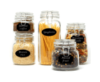 Assorted Set of 5 Clip Top Glass Storage Jars | M&W 1