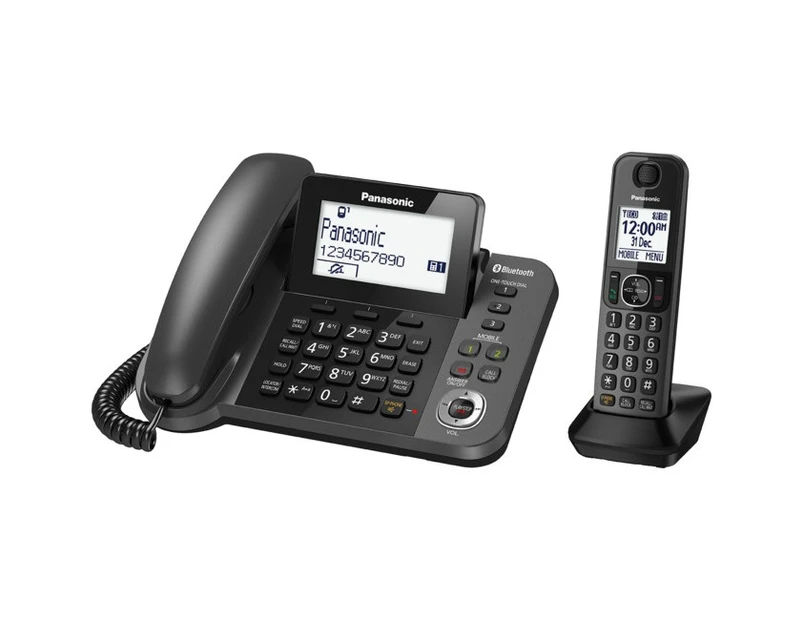 KXTGF380AZM PANASONIC Digital Corded-Cordless Phone With One Cordless Handset KX-TGF380AZM  Call Block  DIGITAL CORDED-CORDLESS PHONE
