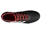 Adidas Men's Predator 18.2 Firm Ground Football Boot - Core Black/White/Soil Red