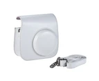 Andoer PU Instant Camera Case Bag with Strap for Fujifilm Instax Mini 9/8/8+/8s Smokey White