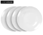 Set of 4 Linen House Misty Dinner Plates - White