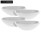 Set of 4 Linen House Misty Bowls - White