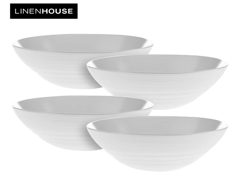 Set of 4 Linen House Misty Bowls - White