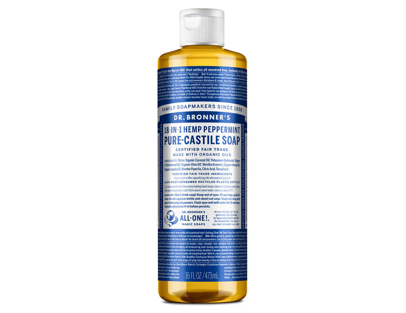 Dr. Bronner's Pure-Castile Liquid Soap 473mL - Peppermint