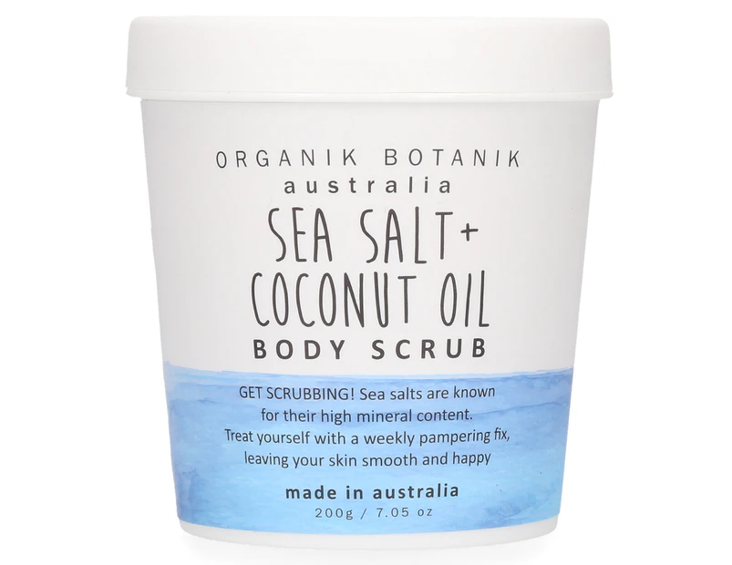 Organik Botanik Australia Body Scrub Tub 200g - Sea Salt & Coconut Oil
