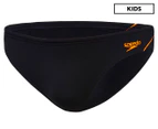 Speedo Boy's Endurance+ Logo Brief - Black/Fluro Orange