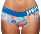 Bonds Woman's Boyleg Match-Its Brief 2-Pack - Floral/Blue
