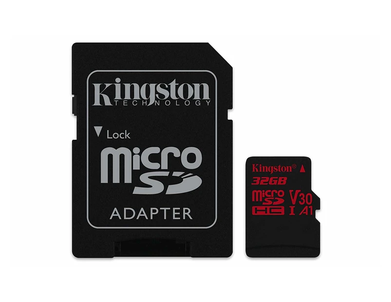 KINGSTON Canvas React: MicroSD 32GB , 100MB/s read and 70MB/s write with SD adapter  SDCR/32GB