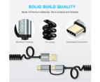 CHOETECH Micro USB Cable with USB C Cord 2-In-1 (Straight & Coiled)