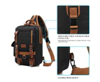 CoolBELL Nylon 13 Inches Sling Backpack Shoulder Bag Waterproof Cross Body Bag-Black