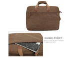 CoolBELL Unisex Canvas 17.3 Inch Laptop Bag-Coffee