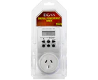 7 Day/24hrs Mains Digital Powerpoint Electrical Timer 12/24 Time 10A 2400W Max