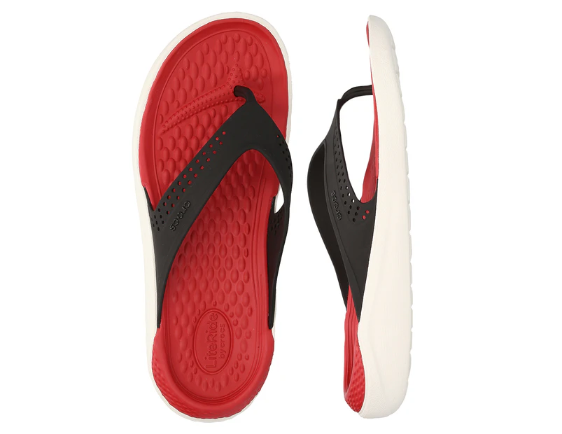 Crocs Women's LiteRide Flip - Black/Red/White
