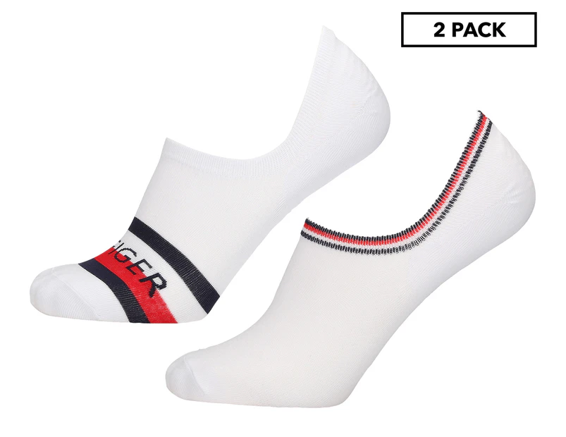 Tommy Hilfiger Women's Size 6-9.5 Sneaker Flag Logo Sock 2-Pack - White 