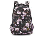 Amzbag Unisex Water-Resistant Diaper Baby Bag Backpack-Black rose