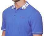Ted Baker Golf Men's Chip Short Sleeve Printed Collar Golf Polo - Blue