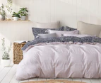Gioia Casa Ruby 100% Cotton Reversible Queen Bed Quilt Cover Set - Navy