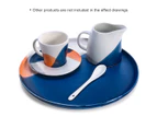 Tooarts Porcelain Creamer Pitcher with Handle Ceramic Creamer Pitcher Blue Orange White