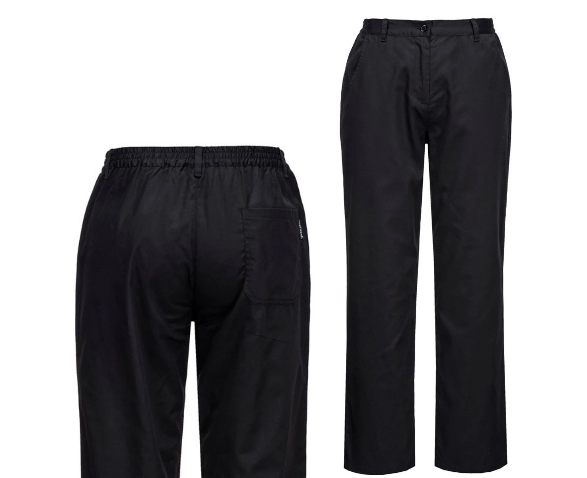 Portwest Women's Rachel Chef Trousers Workwear Pants - Black