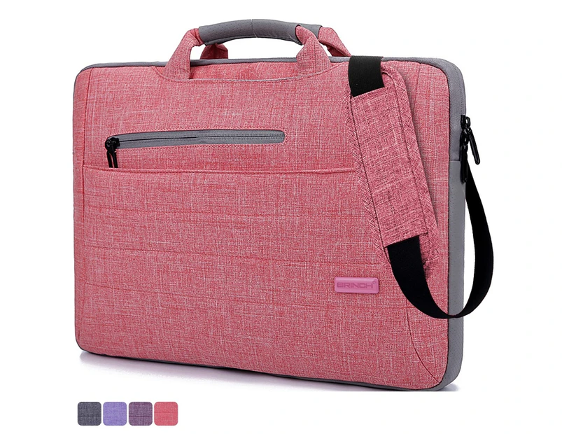 BRINCH Multi-Functional 14 Inch Laptop Bag-Pink