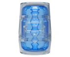 Doc Johnson Main Squeeze Pop-Off Optix ULTRASKYN™ Compact Stroker - Crystal Blue