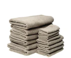 14 Piece Family Bath Luxe Set Towels Taupe