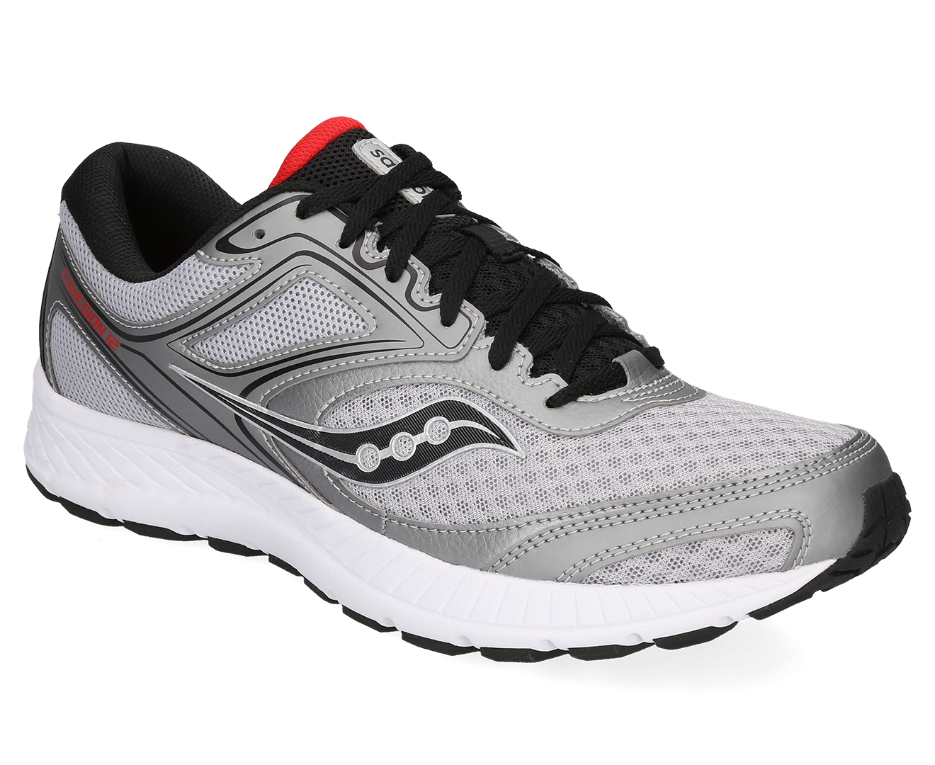 Saucony Men's Cohesion 12 Shoe - Silver/Red | Catch.co.nz