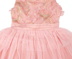 Nanette Lepore Girls' Novelty Embroidered Tiered Dress - Peach