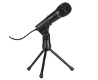 SF-910 Professional 3.5mm Condenser Microphone  Sound Studio Podcast w/ Stand For Skype Desktop PC Notebook (Black)