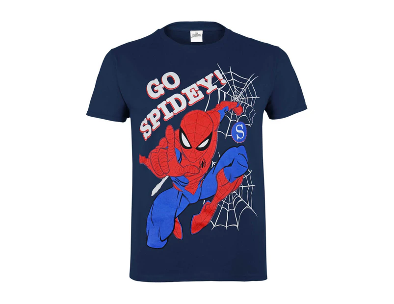 Spiderman Childrens Boys Go Spidey T-Shirt (Blue) - PG153