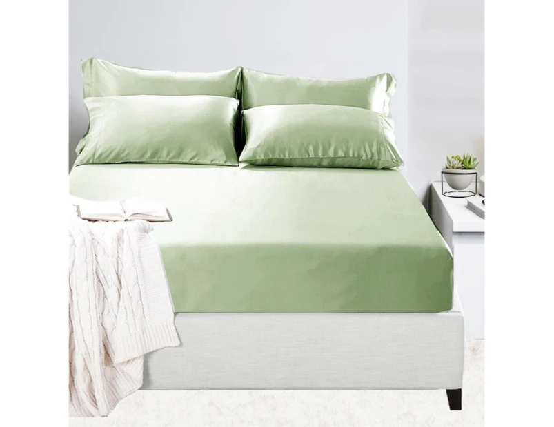 250 TC 100% Cotton Fitted Sheet & Pillowcase(s) Set Melon Single, King Single , Double , Queen , King , Deep Wall 50cm Queen & King Size Bed