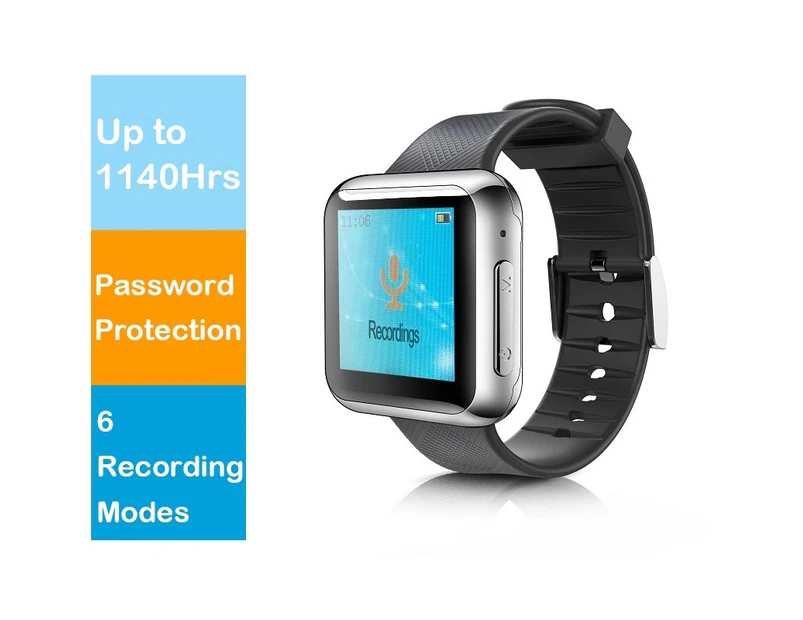 Hnsat WR-19-16GB 16GB Sport Watch Voice Recorder with 6 Modes & Password Protection