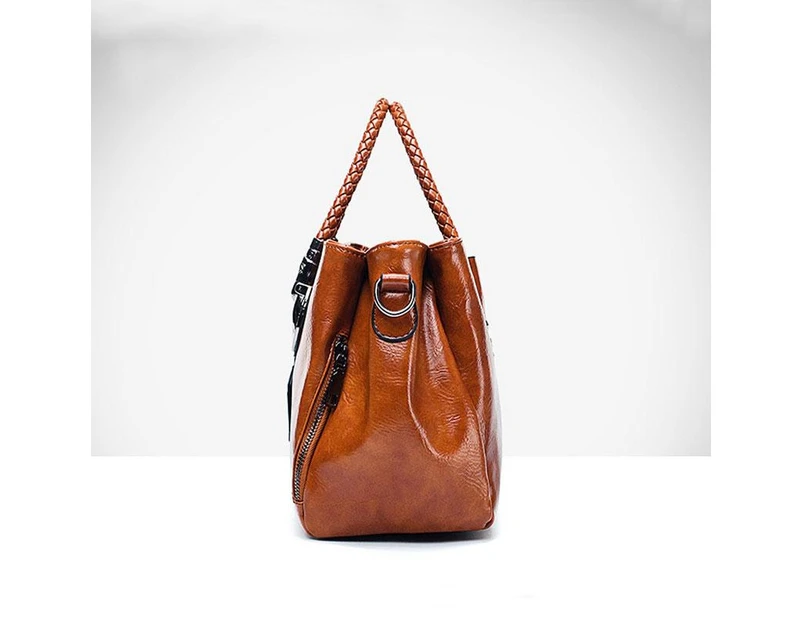 Vintage Leather Hand Bag - Glod
