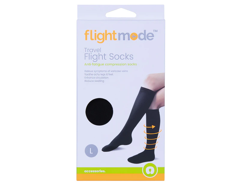 Flight Mode Size L Travel Flight Anti-Fatigue Compression Socks 1 Pair