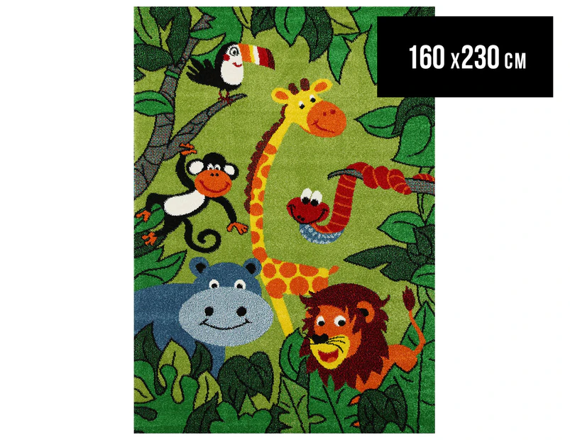 Happy Feet 230x160cm Jungle Animals Rug - Multi