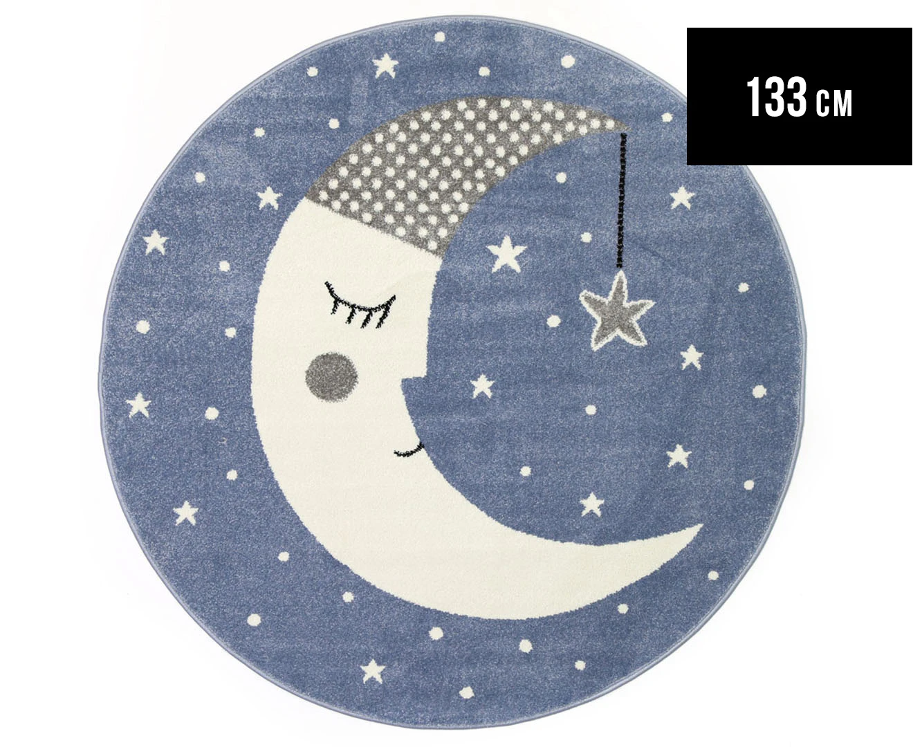 Happy Feet 133cm Moon Round Rug - Blue