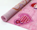 Happy Feet 230x160cm Butterfly Hearts Rug - Pink