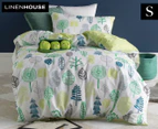 Hiccups by Linen House Leif Single Bed Quilt Cover Set - Green 