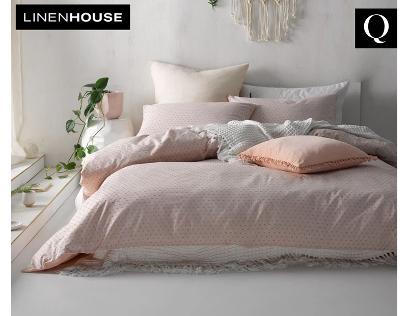 Linen House Aerin Queen Bed Quilt Cover Set - Pink