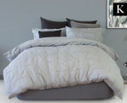 Ardor Maze Embellished King Bed Quilt Cover Set - Grey